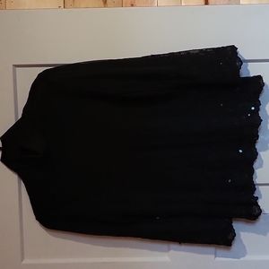 Black Mesh and Sequin Turtleneck